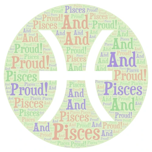 Pisces And PROUD word cloud art
