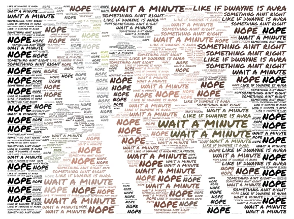 the rock meme word cloud art