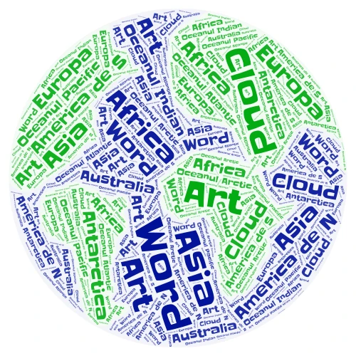 Globul pământesc  word cloud art