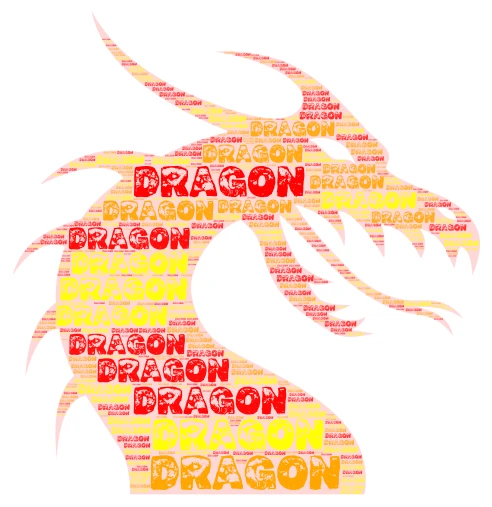 Dragon word cloud art