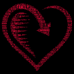 Family in many different languages word cloud art