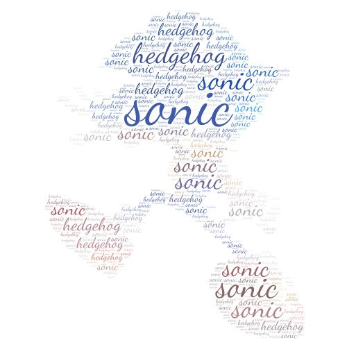 sonic word cloud art