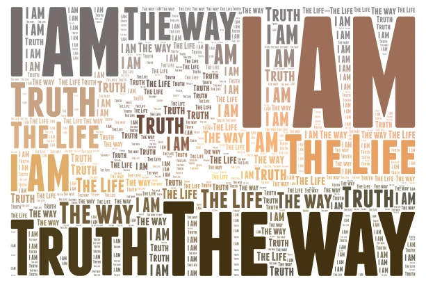 Way truth the life word cloud art