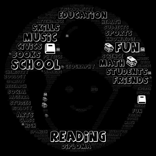 School Reading word cloud art