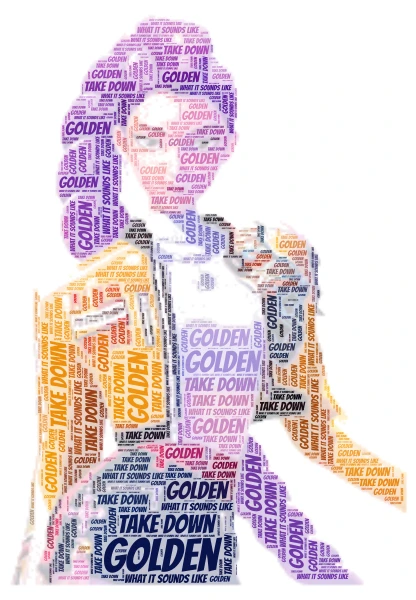 K pop demond Hunters word cloud art