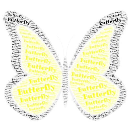 Butterfly word cloud art