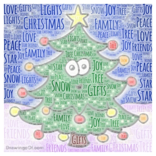 Christmas word cloud art