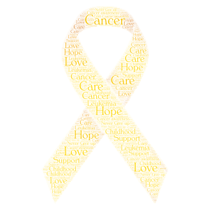 Cancer never give and never give in word cloud art