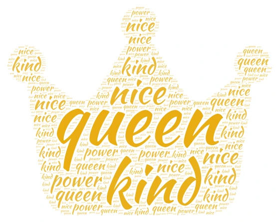 the queen word cloud art