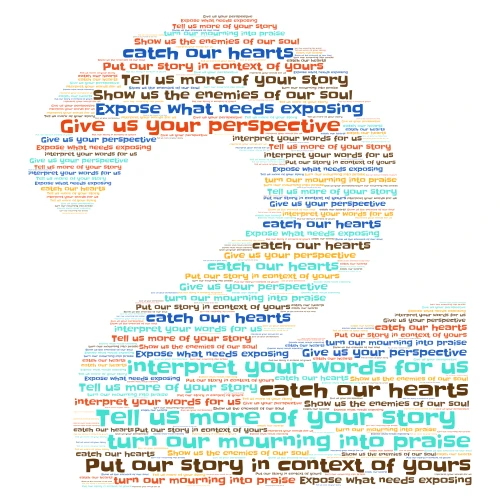 Prayer word cloud art