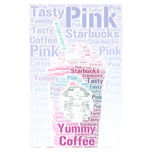Pink Starbucks word cloud art