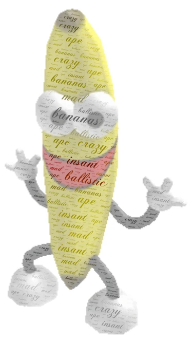 bananas word cloud art