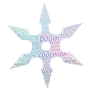 ninja star word cloud art