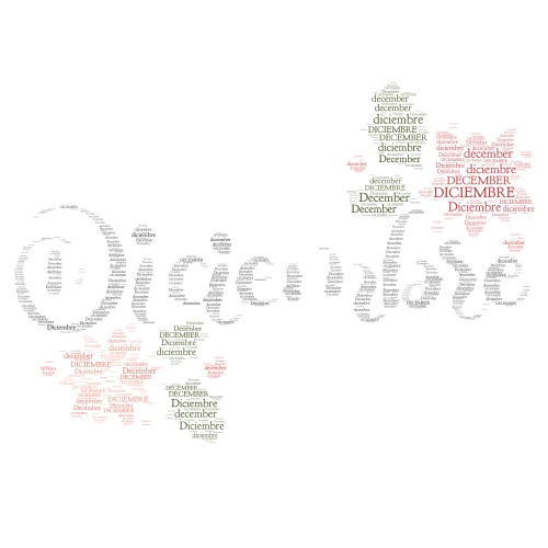 Diciembre word cloud art