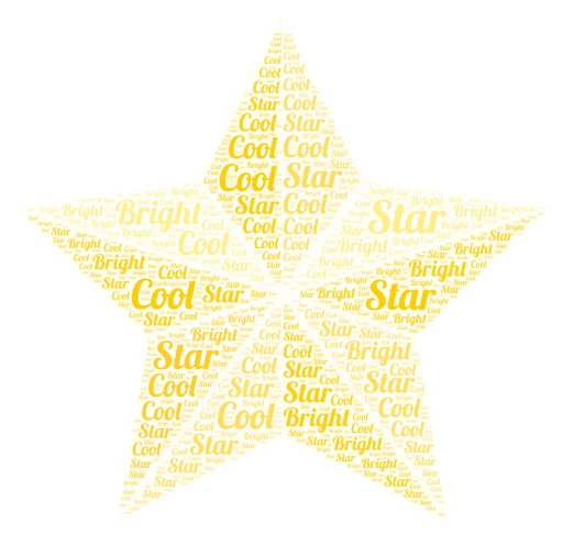 Star word cloud art
