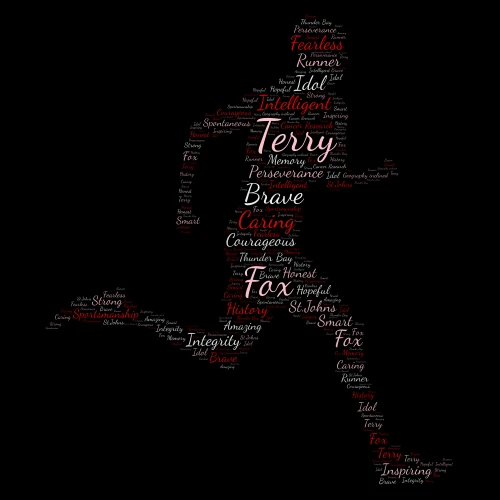 Terry Fox word cloud art