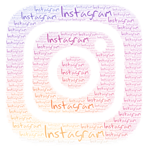 Instagram word cloud art