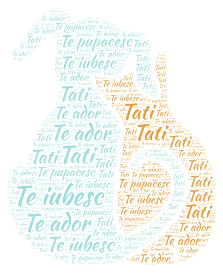 Pentru Tati  word cloud art