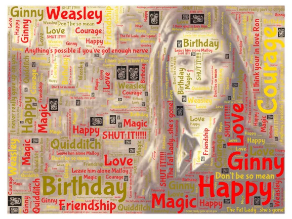 Happy Birthday Ginny! word cloud art