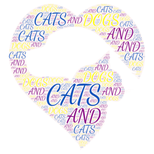 dog and cat word cloud art