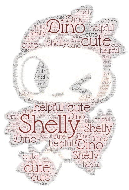 Dandy's world shelly! word cloud art