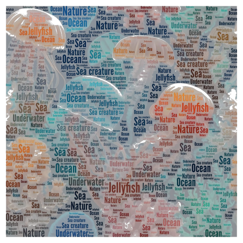 Jellyfish word cloud art