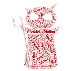 “Devil-Shaped woman, her woe ever minded" word cloud art