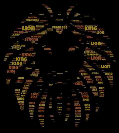 Lion King word cloud art