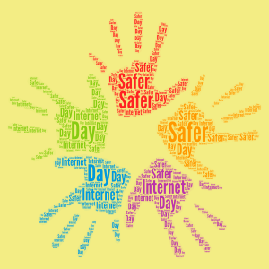 Safer Internet Day word cloud art