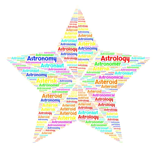 Space word cloud art