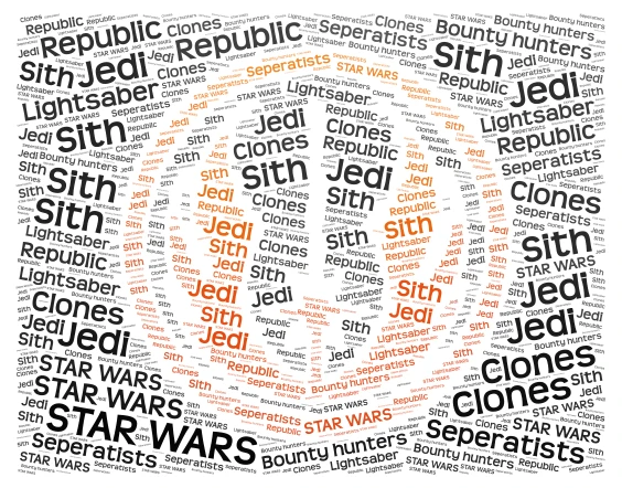 STAR WARS word cloud art