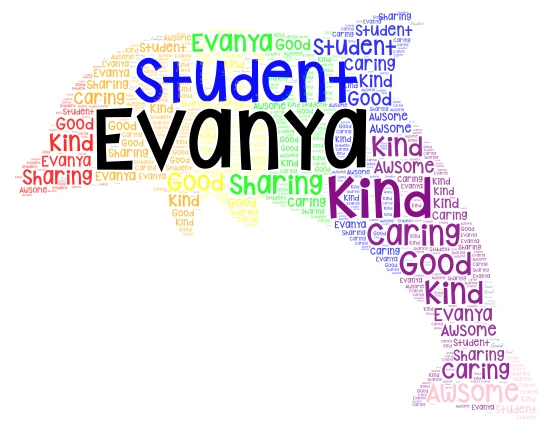 Evanya word cloud art