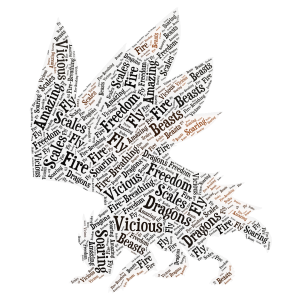 There Be Dragons Here word cloud art