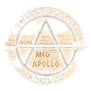 Trials of Apollo word cloud art