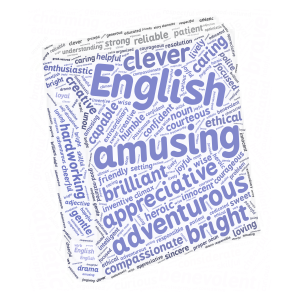 English word cloud art