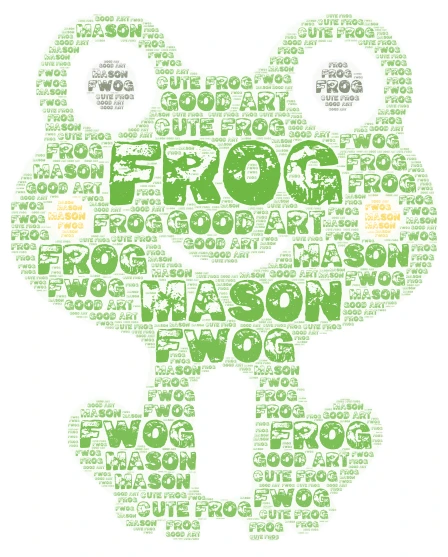 frog word cloud art