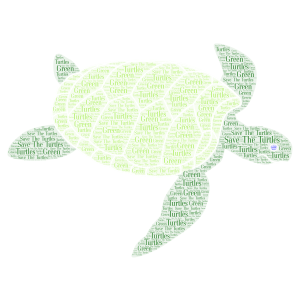 Save The Turtles word cloud art