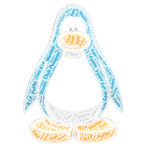 F In The Chat For Club Penguin word cloud art