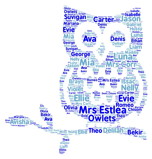 Owl word cloud art