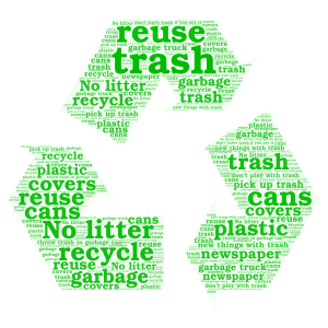 Recycle sign word cloud art