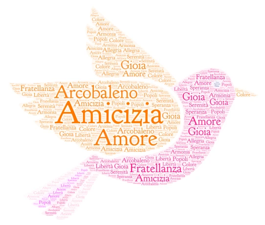 Colomba della pace word cloud art