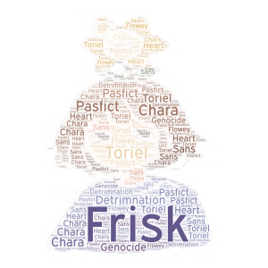 Frisk and Flowey´s day out word cloud art