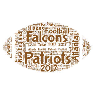 Super Bowl word cloud art