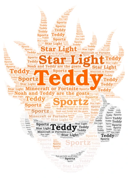 Gamer kid  word cloud art