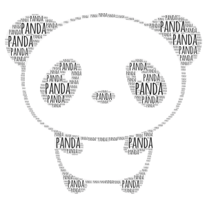 panda word cloud art