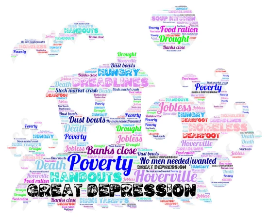 Great depression Art word cloud art