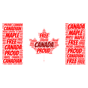 Canada flag!!! word cloud art