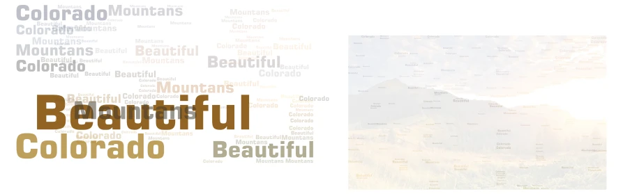 Colorado Mountains word cloud art