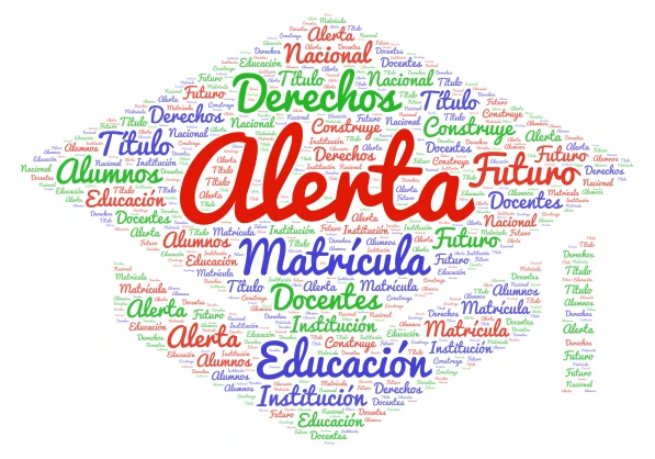 Educación/ Alumnos/ Docentes/ Matrículas word cloud art