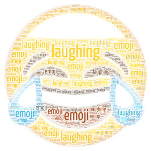Laughing Emoji word cloud art